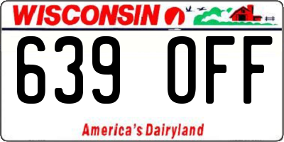 WI license plate 639OFF