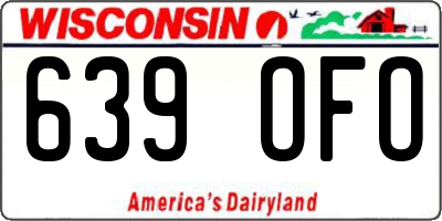 WI license plate 639OFO