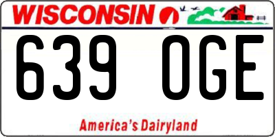 WI license plate 639OGE