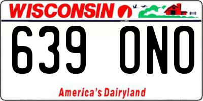 WI license plate 639ONO