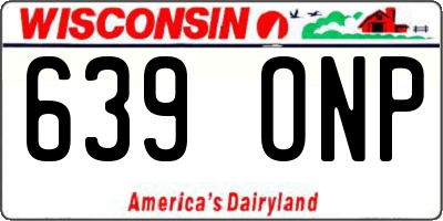 WI license plate 639ONP