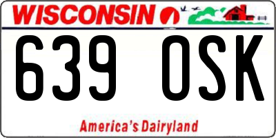 WI license plate 639OSK