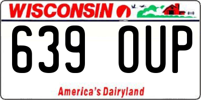 WI license plate 639OUP