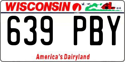 WI license plate 639PBY