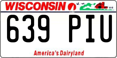 WI license plate 639PIU
