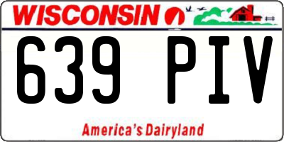 WI license plate 639PIV