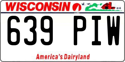 WI license plate 639PIW