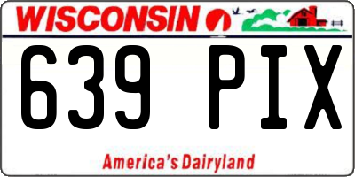 WI license plate 639PIX