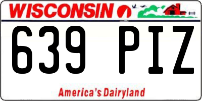WI license plate 639PIZ