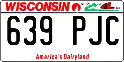 WI license plate 639PJC