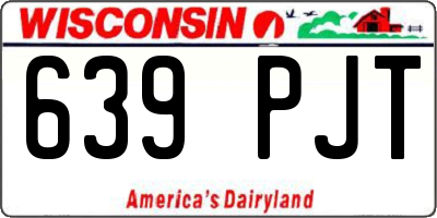 WI license plate 639PJT