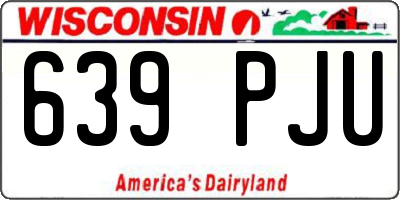 WI license plate 639PJU