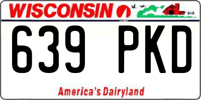 WI license plate 639PKD