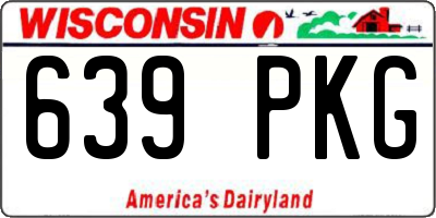 WI license plate 639PKG