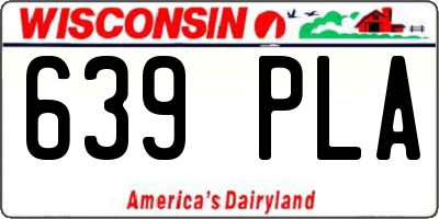WI license plate 639PLA
