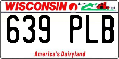 WI license plate 639PLB
