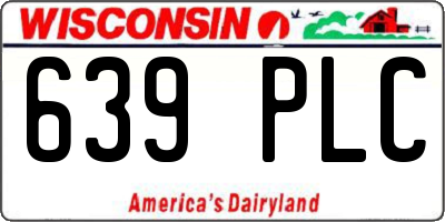 WI license plate 639PLC