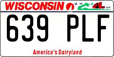 WI license plate 639PLF
