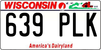WI license plate 639PLK