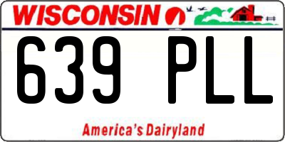 WI license plate 639PLL