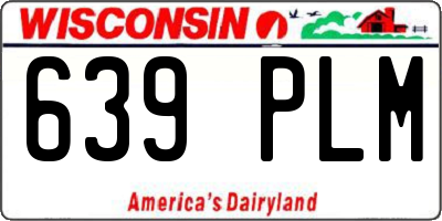 WI license plate 639PLM