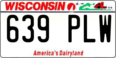 WI license plate 639PLW