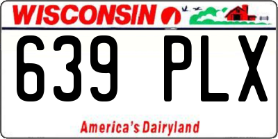 WI license plate 639PLX
