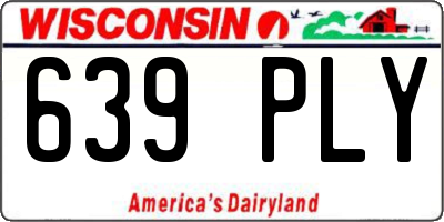 WI license plate 639PLY