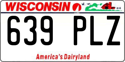 WI license plate 639PLZ