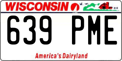 WI license plate 639PME