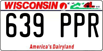 WI license plate 639PPR