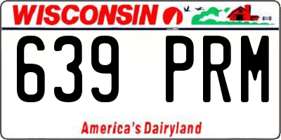 WI license plate 639PRM