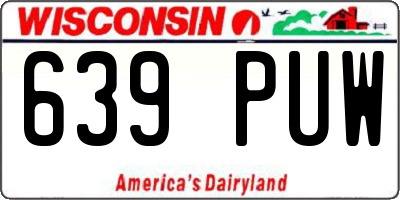 WI license plate 639PUW