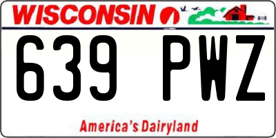 WI license plate 639PWZ