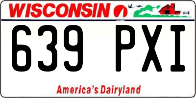 WI license plate 639PXI