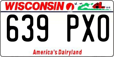 WI license plate 639PXO