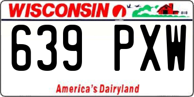 WI license plate 639PXW