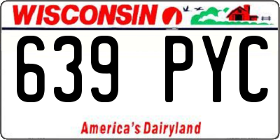 WI license plate 639PYC