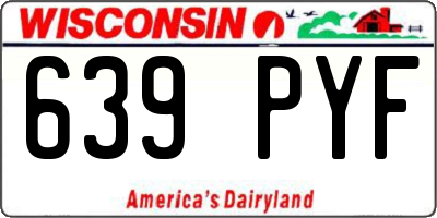 WI license plate 639PYF
