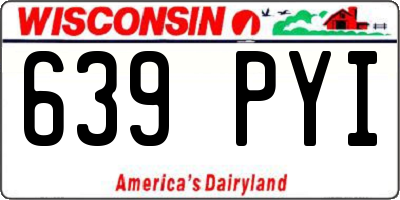 WI license plate 639PYI