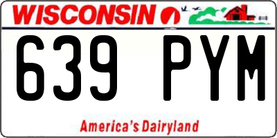 WI license plate 639PYM