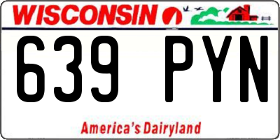 WI license plate 639PYN