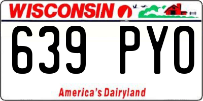 WI license plate 639PYO
