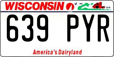 WI license plate 639PYR
