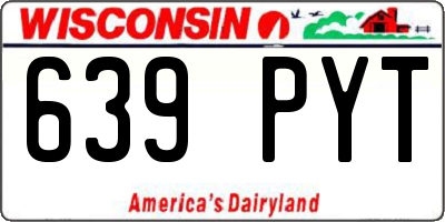 WI license plate 639PYT