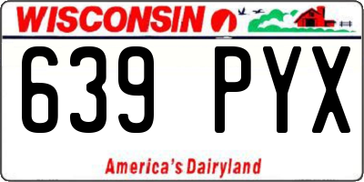 WI license plate 639PYX