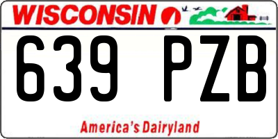 WI license plate 639PZB