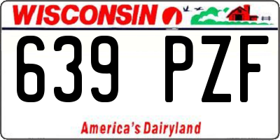 WI license plate 639PZF