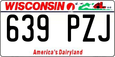 WI license plate 639PZJ