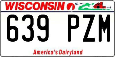 WI license plate 639PZM
